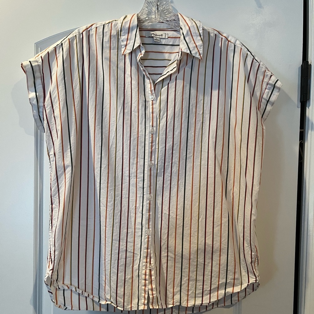 MadeWell 100% Cotton button up striped shirt